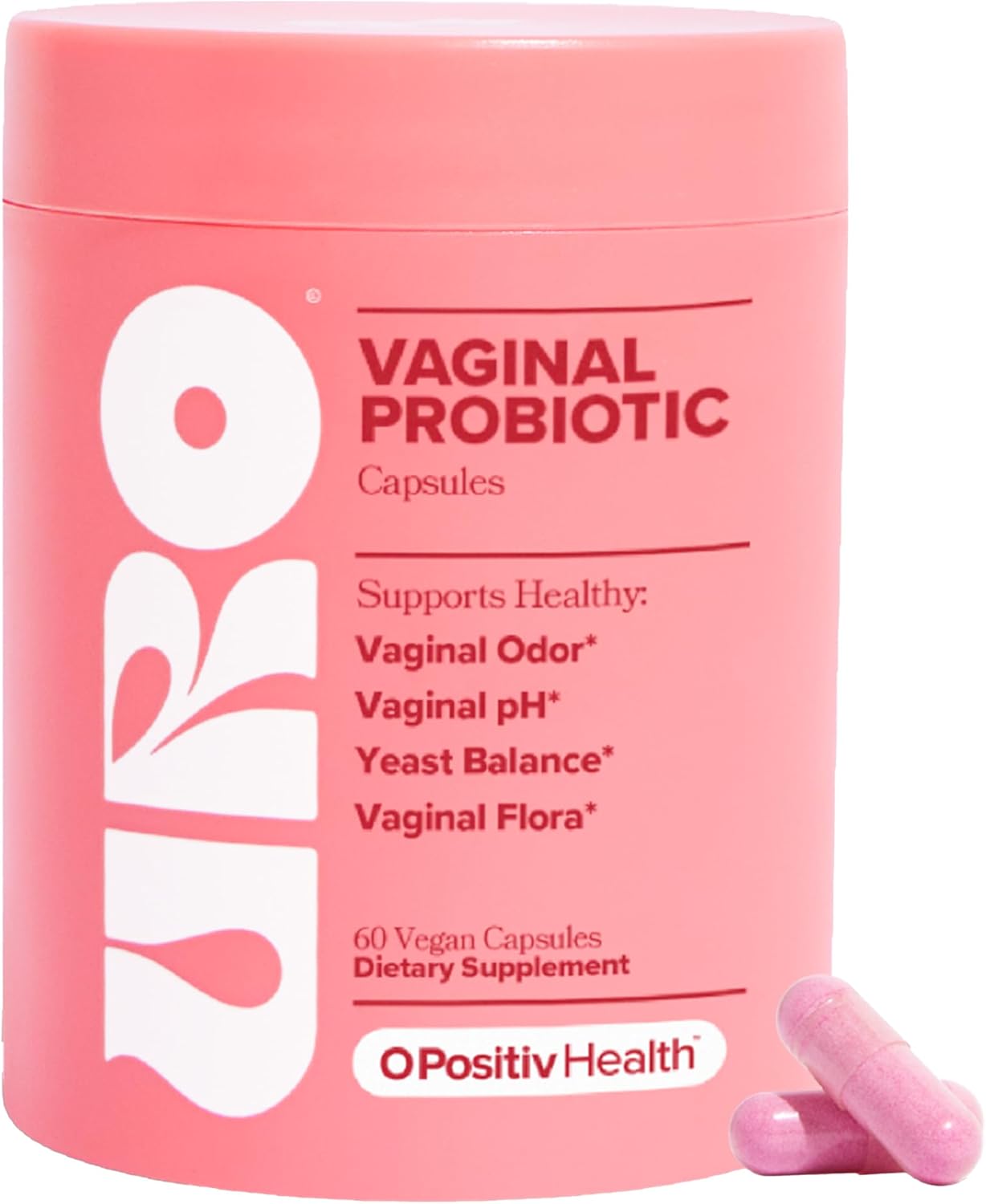 URO Vaginal Probiotics for Women pH Balance with Prebiotics & Lactobacillus Probiotic Blend - Women's Vaginal Health Supplement - Promote Healthy Vaginal Odor & Vaginal Flora, 60 Count (Pack of 1)